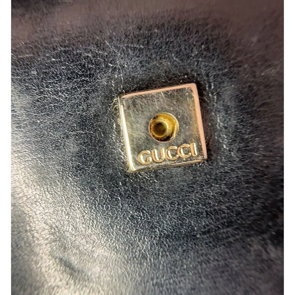 Authentic Gucci Black Leather Wallet Purse Gold Double G Hardware - Picture 4 of 11